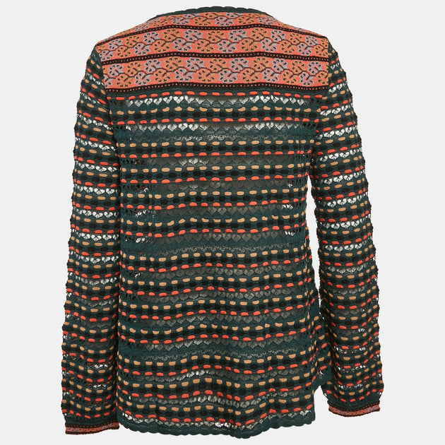 M Missoni Pointelle Knit Top Teal Blue Small 3