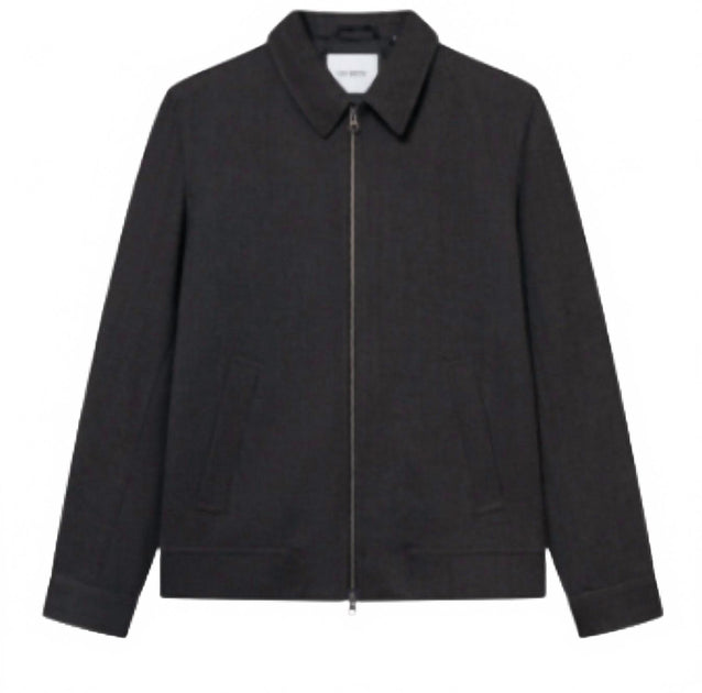 Les Deux Coach Herringbone Jacket Black Small 3