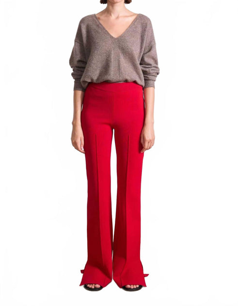 Apiece Apart Hana Pull On Full Flare Pants Red Large 2