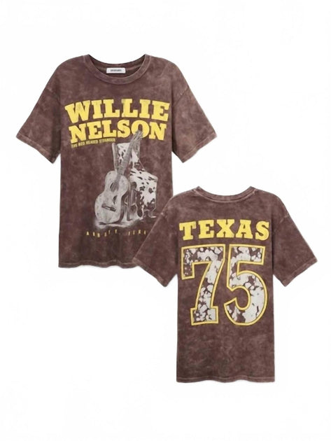 DAYDREAMER Willie Nelson Red Headed Stranger Tee Purple Medium 3