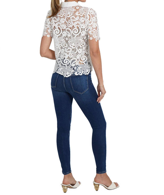 LOVE TOKEN Ainsley Lace Blouse White Small 3