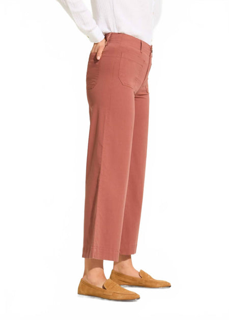 FDJ Christina Wide Ankle Denim Pant Brown US 4 3