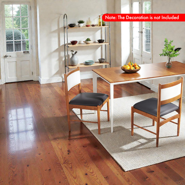 Hivvago Dining Chair Set Brown/Black/White 3