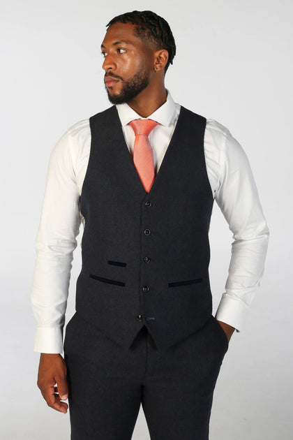 Infinity Tweed Formal Waistcoat Navy Blue US 50 Regular 2