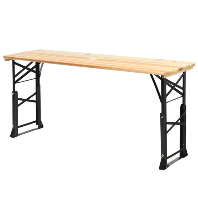 Hivvago Folding Picnic Table Brown 168.9cm 2