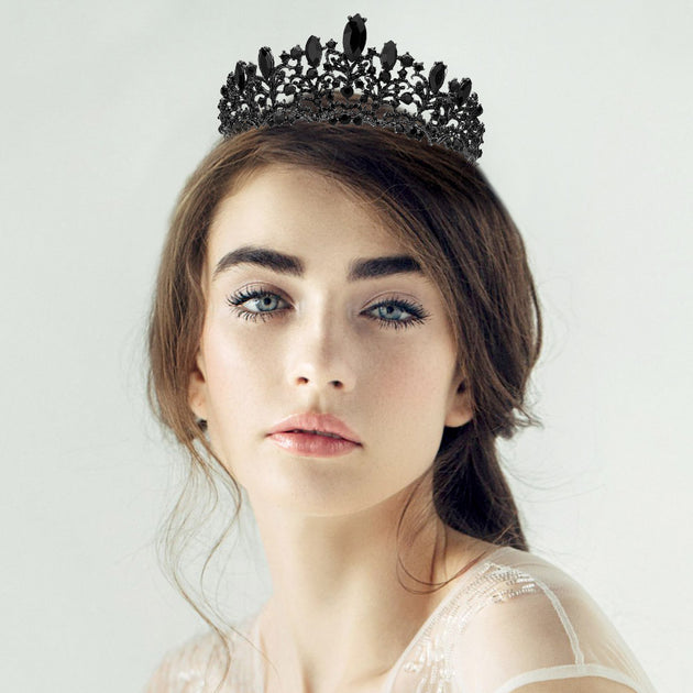 FASHNZFAB Marquise Stone Custer Princess Tiara Gold 2