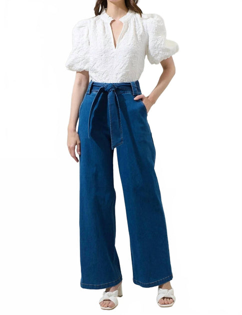 Sugarlips June Wanetta Wide Leg Pants Blue Medium 4