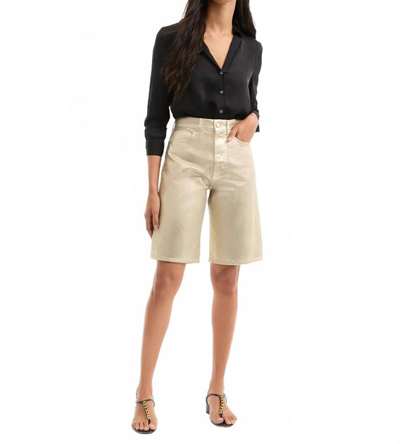 Veronica Beard Charlotte Metallic Short Beige 26 3