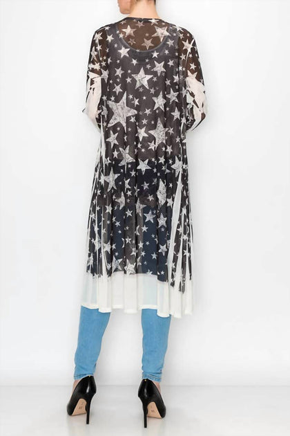 Origami Star Long Sleeve Duster Black XL 4