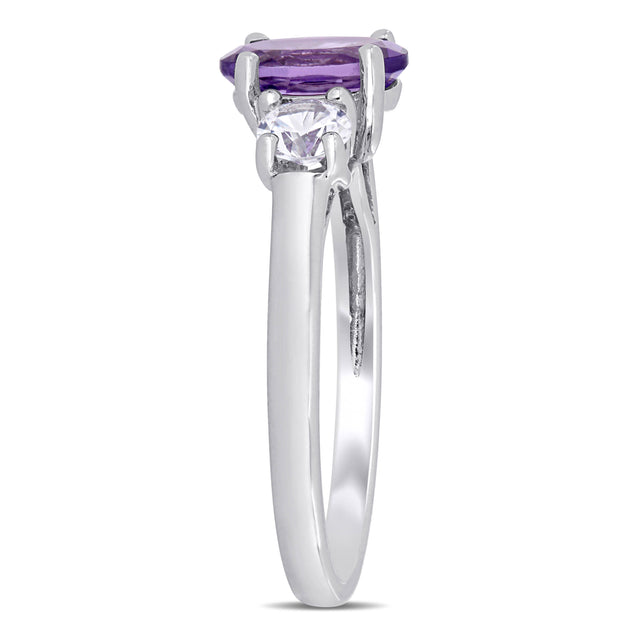 Mimi & Max 3-Stone Ring Purple US 8 4