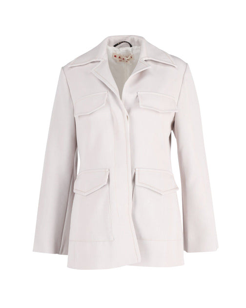 Marni Spread Collar Flap Pocket Jacket White Medium 2