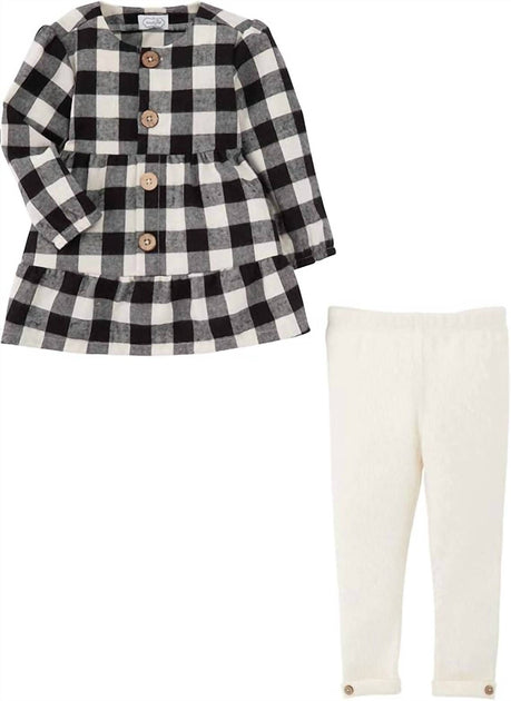 Ensemble Tunique Buffalo Check et Legging pour Fille 3