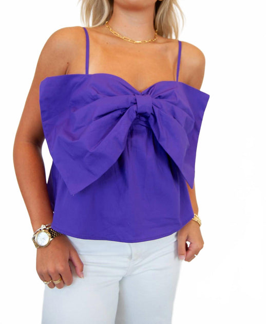 Timing Front Bow Tank Top Purple Large 2