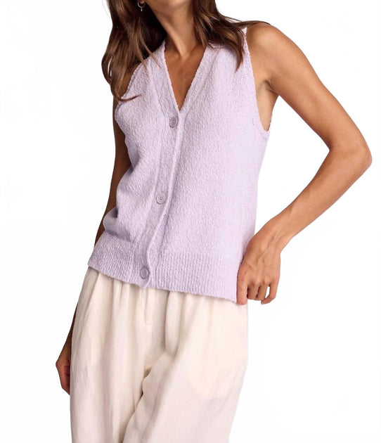 sundays Zya Cotton Knit Vest Pink Small 2