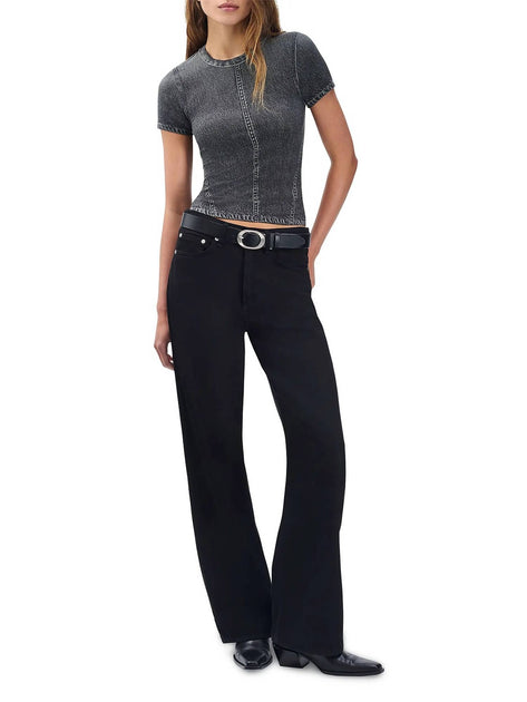 rag & bone Miramar Jersey Baby Tee Grau Medium 3