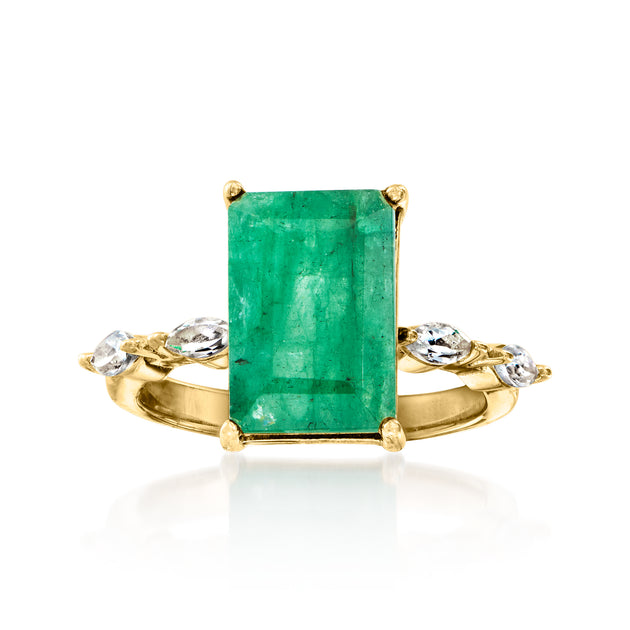 Ross-Simons Emerald White Topaz Ring Green US 5 3