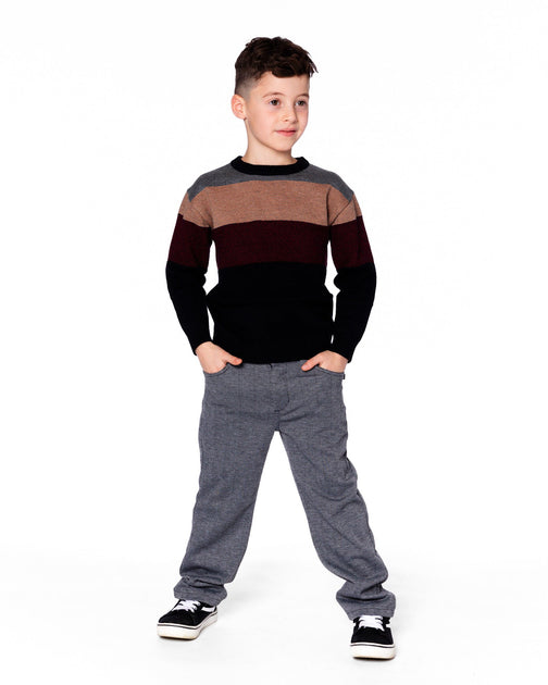 Deux par Deux Strickpullover mit Farbblöcken Rot und Schwarz rot US 5T 3