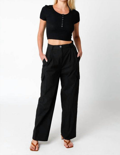 OLIVACEOUS Arwen Pleated Pants Black Medium 4