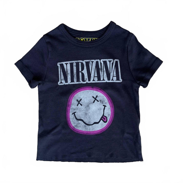 Rowdy Sprout Nirvana Smiley Tee Black US 14 4
