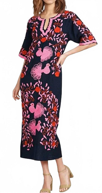 Frances Valentine Maxi Caftan Blue Large 2