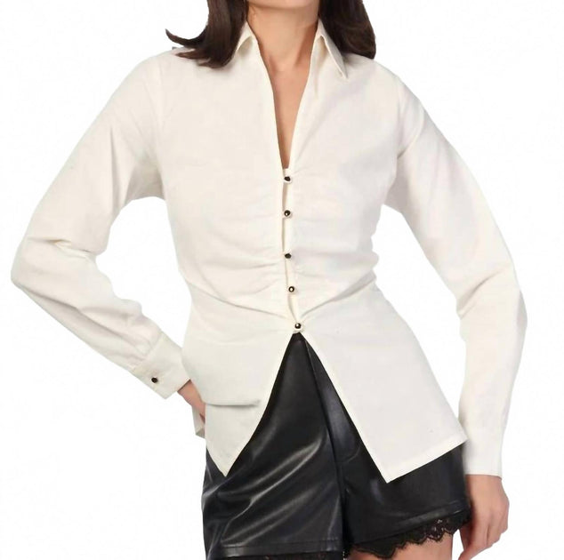 Cami NYC Alistair Baumwoll-Poplin Oberteil Beige XLarge 2