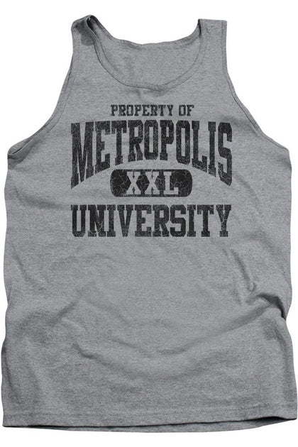 Gildan Superman Property Of Metropolis University Tank Top Grey Small 2