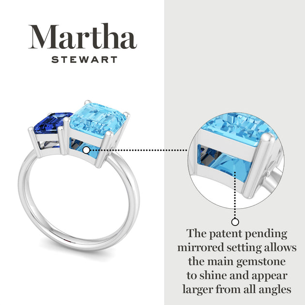Martha Stewart Two Stone Gemstone Ring Multi US 8 8