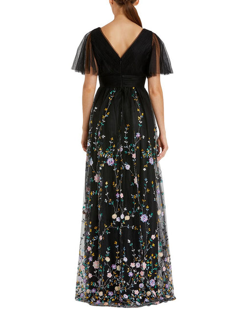 Mac Duggal Faux Wrap Midnight Gown Black US 2 3