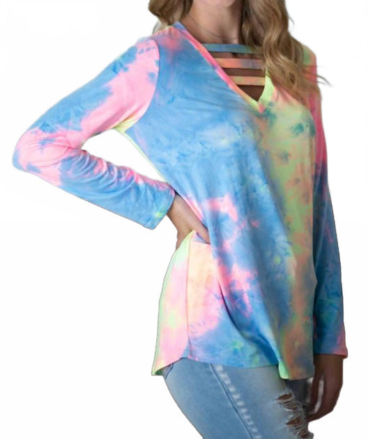 Shirley Stone Tie Dye Strappy Top Multi 2X 3