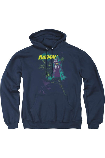 Gildan Batman Bat Spray Hoodie Blue Small 2