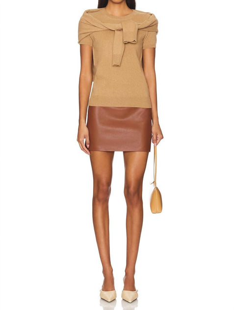 Enza Costa Cashmere Crew Top Brown XS 4