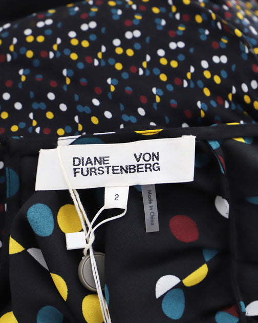 Diane von Furstenberg Sophie Dot Jumpsuit Black Small 4