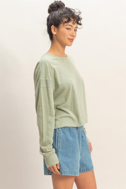 TRUEDAMES Cross Detail Open Back Long-sleeve Top Beige Medium 5