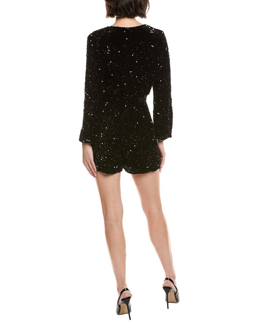 ESTELLINA Samt Jumpsuit mit Pailletten 3