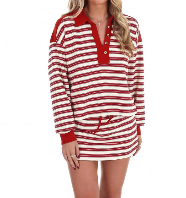 eesome Striped With Love Two Piece Set White Large 3