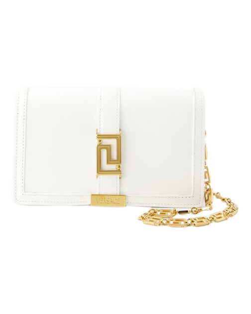 【関税＆送料込み】Versace Greca Goddess Wallet On Chain Greca Goddess wallet on chain in white - Versace | Mytheresa