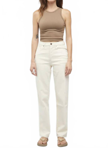 Oliver Logan Mulberry Straight Leg Jeans Beige 28 2
