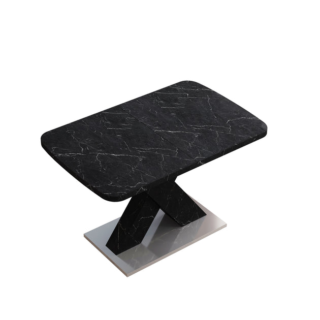 Streamdale Square Marble Top Dining Table Black 4