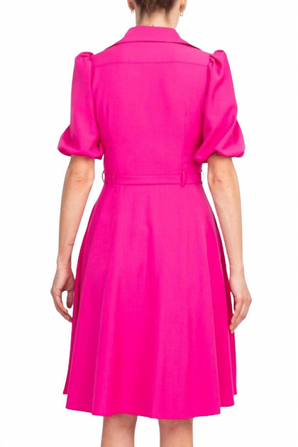 Sharagano Collared Short Sleeve Button Front Dress Multi US 12 3