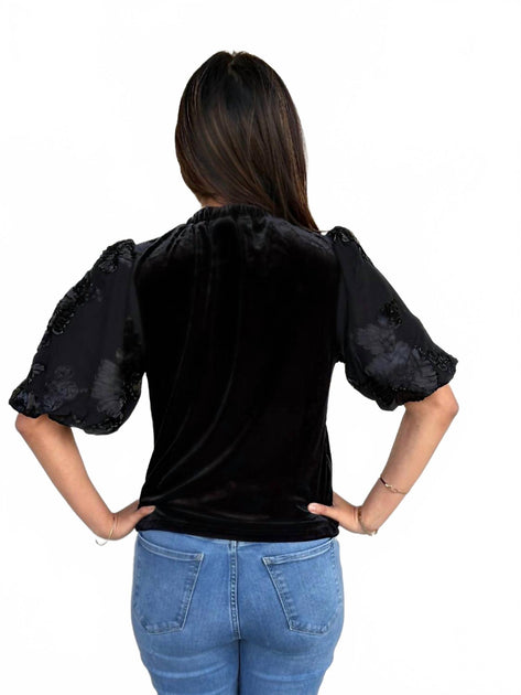 THML Velvet Top Black Small 3