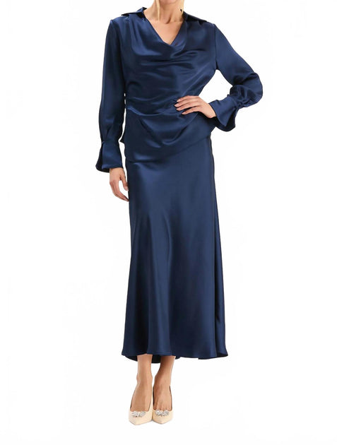 Tyler Boe Edie Charmeuse Skirt Blue US 10 4