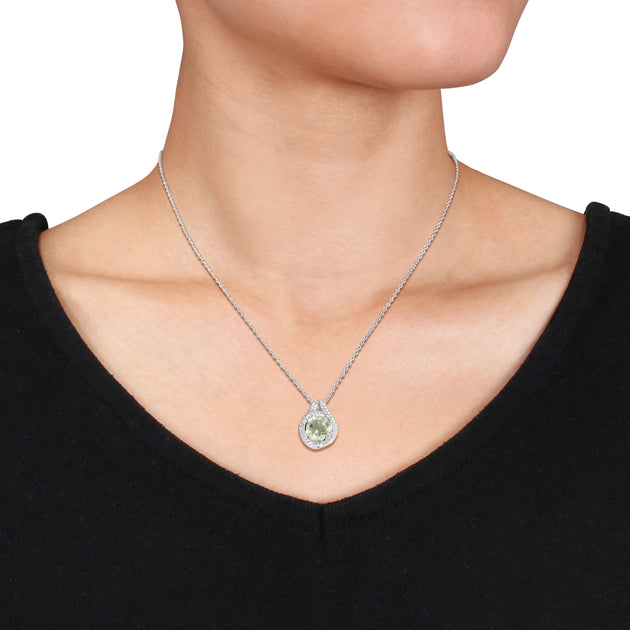Mimi & Max Prasiolite Topaz Pendant Sterling Silver Blue 17in 3