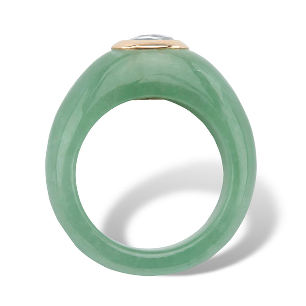 Palm Jade Topaz 10k Gold Ring Green US 8 3