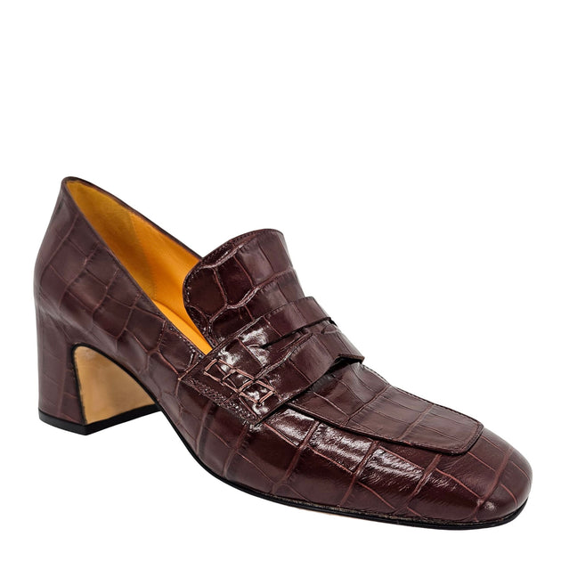 Madison Maison Croc Embossed Leather Loafer Gold 38.5 3