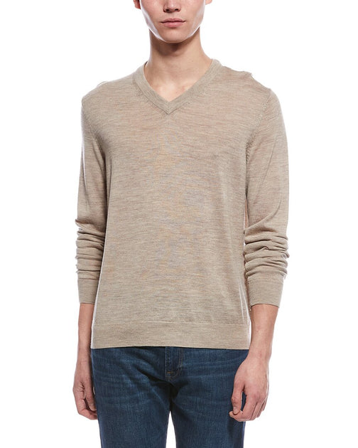 Bruno Magli V-Neck Sweater Oat Small 2