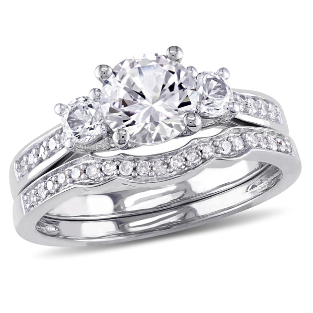 Mimi & Max 3-Stone Bridal Set Silver US 10 2