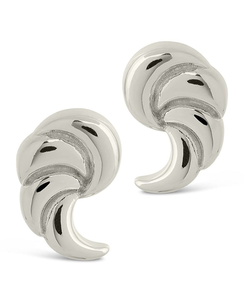 Sterling Forever French Horn Stud Earrings Silver One Size 4