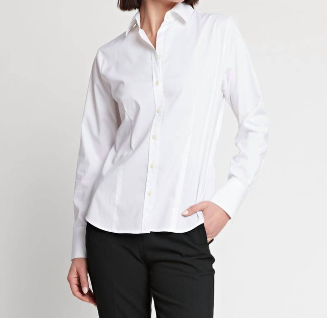 Hinson Wu Diane Long Sleeve Shirt White US 12 4