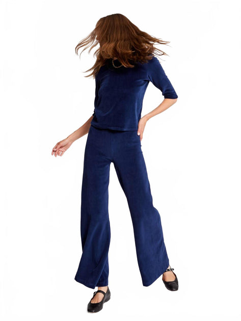 Suzie Kondi Zephyra Velour Pants Blue Small 4