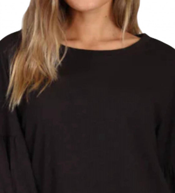 Dylan 3/4 Sleeve Slub Tee Black Medium 3